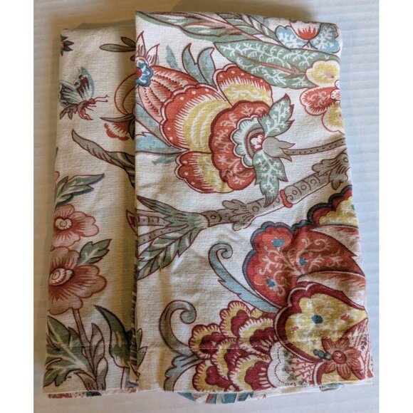 Pottery Barn Napkins Cotton Linen  Set Of 2 Paisley Floral Cloth Colorful 20x20 - Picture 9 of 9